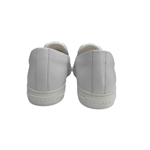 Versace Medusa Slip-On Sneakers White Leather Made in Italy Size 39 - Picture 3 of 8
